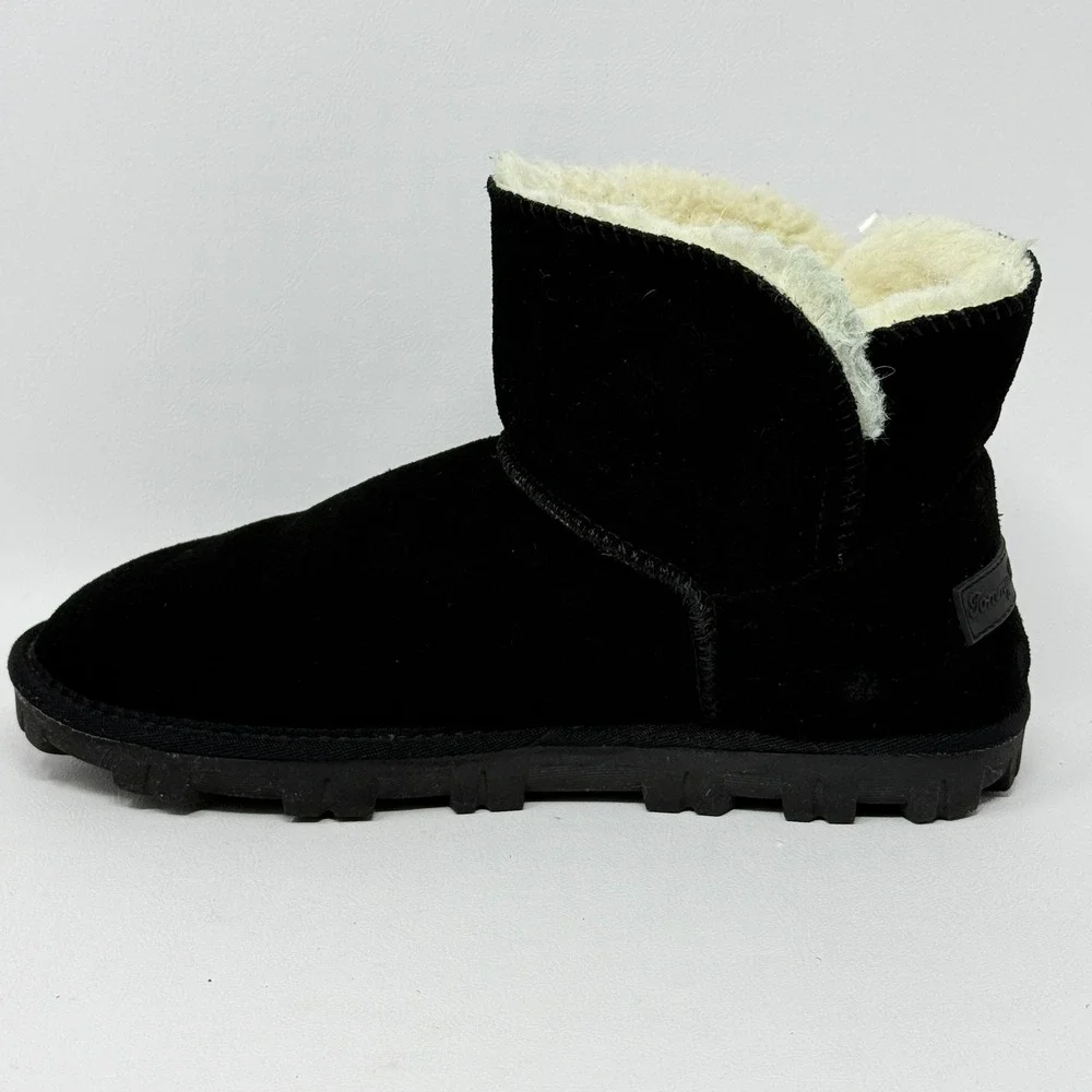 Tommy Bahama Afet Womens 9‎ Black Suede Ankle Boots Faux Shearling Indie Street